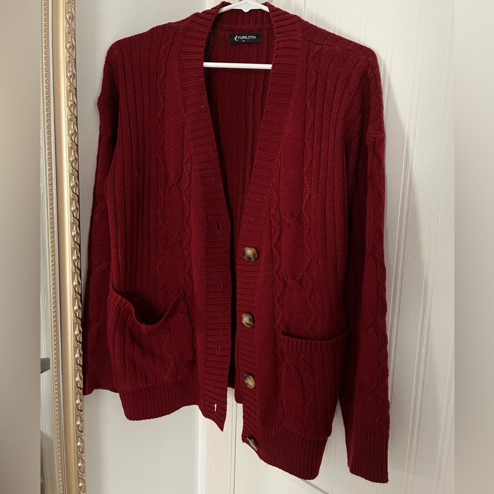 Dark red sweater